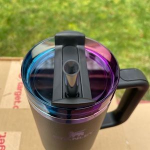40 oz dyed Stanley Quencher lid! Black chroma!